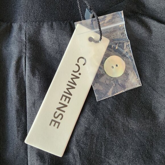 NEW Commense Womens Small Top Black Button Vest V-neck Linen Cotton - Picture 6 of 9